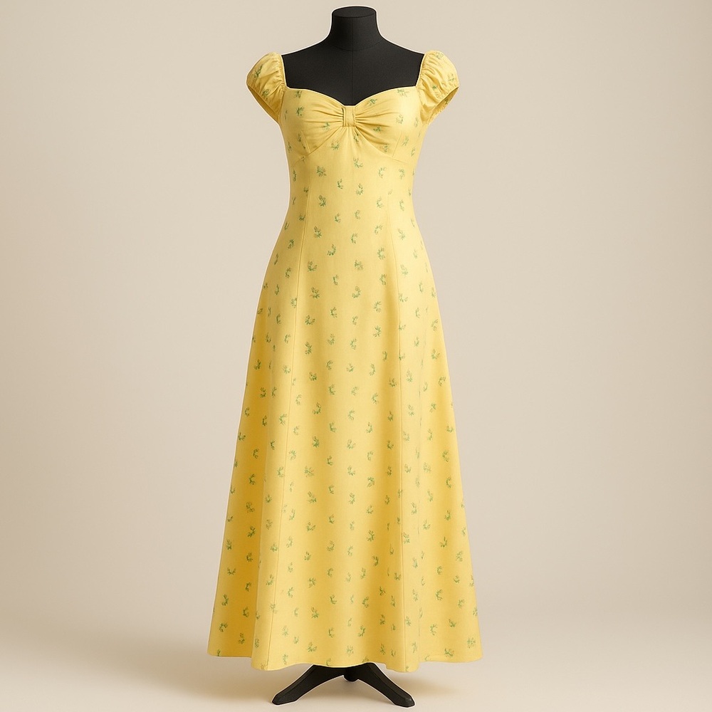 Yellow Floral Dress by Whistles Size 6 Designed to hit the ankle - Picture 2 of 3